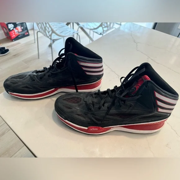Adidas AdiZero Crazy Light Black/Red Size 13 - Picture 1 of 8